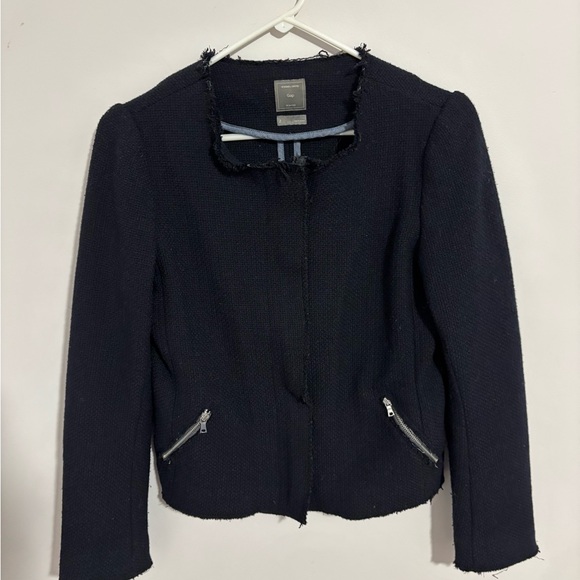 GAP Women's Navy Blazer with Zipper Details size 2 - Picture 2 of 5